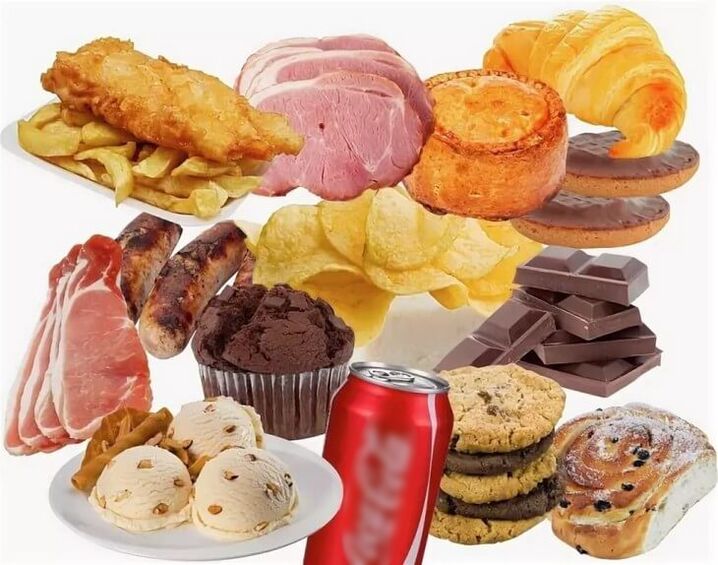 غذاهای مضر ممنوع در طول فرآیند کاهش وزن